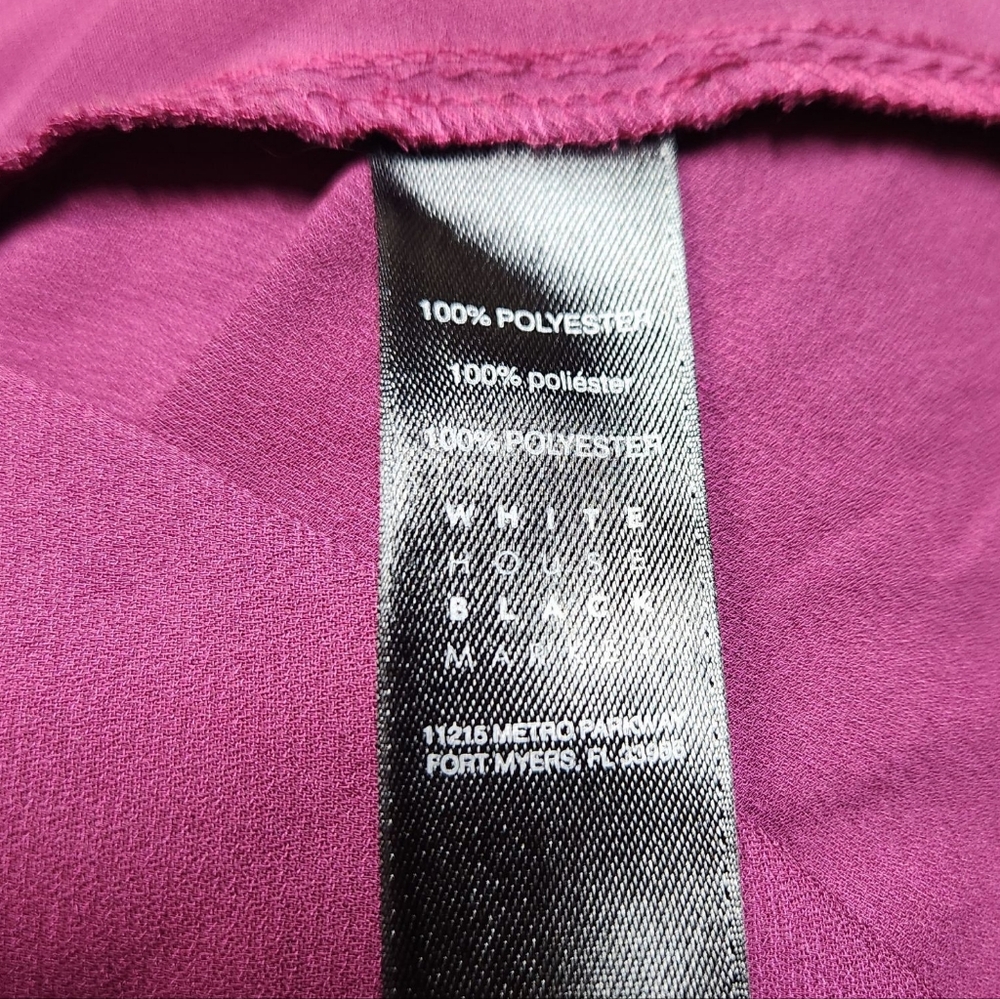 White House Black Market Dramatic Purple Bell Sleeve‎ Drape Back Blouse Top 6 M - Picture 13 of 15